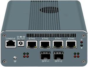 HKUXZR Firewall Appliance Mini PC, Intel Processor U300E Quad Core 10G*2 4xIntel I226 2.5G Ethernet VPN Soft Routing,2*USB3.2 1*TF Slot 2*SATA 1*M.2 NVMe x4 8/16/32/64GB DDR5 M.2 Nvme (NO RAM NO SSD)