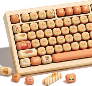 HITIME XVX PBT Keycaps Set - Hamburg Cute Keycaps, MOG Keycaps Dye-Sublimation, Custom Keyboard Keycaps 60 65 75 100 Percent for 100%, 75%, 65%, 60% Keyboard, 139 Keys Keycaps(only keycaps)