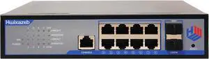 Hwixazeb 10 Port L2 Managed Gigabit Ethernet Switch Layer 2 Managed 8 RJ45 Ethernet Switch with 2 SFP Slots Advanced Security Network Switch Supports IGMP QoS VLAN DHCP