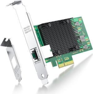 10Gb PCIe Network Card Compatible for Intel X550-T1, PCIe v3.0 x4, Single RJ45 Port, with Intel X550-AT Controller, 1G/10G Multi-Rate Ethernet LAN Adapter Support Windows Server/Windows/Linux/Vmware