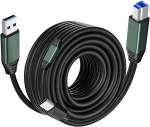 Kumiho USB 3.0 Printer Cable A Male to B Male (65Ft/20M) Compatible with Scanner, Printers, Desktop External Hard Drivers and More