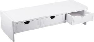 LIFKOME Monitor Riser 1 Pc Monitor Stand Office Desk White Wpc Screen Stand Office Desk Accessories