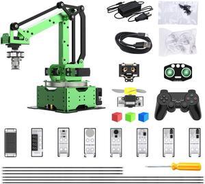 LewanSoul MaxArm Robot Arm with Secondary Development ESP32 Open Source Programming Robot Arm with Glowing Ultrasonic, Color, Touch, Sound, Light, Digital Tube Sensors Kits, Vision Module, PS2 Handle