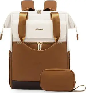 LOVEVOOK Laptop Backpack for Women, 15.6 Inch Work Laptop Bag with USB Port, Fashion Teacher Nurse Backpack Purse, Waterproof Travel Computer Backpack with Organizer Bag, 2PCS