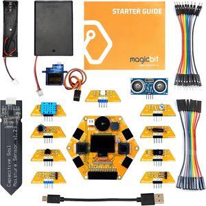 Magicbit Pro - Arduino Compatible STEM Innovation kit for Programming, IoT, Robotics & Electronics + 10 Plug and Play Sensor modules for Applications + ESP32 Powered + Free Learning Content