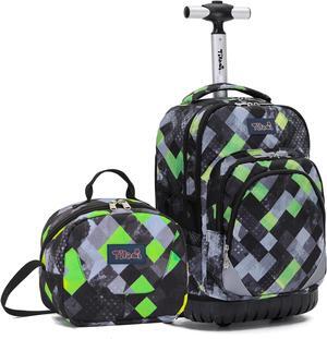 NEW TILAMI Rolling Backpack 18 Inches for Child School, Cute Wheeled Laptop Boys Girls for Travel School Student Trip Bag, Diamond