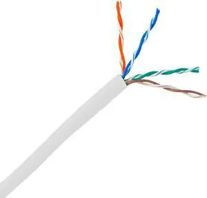 PHAT SATELLITE 1000ft White Cat5e Riser UTP Solid Copper 24AWG 350MHz High Speed LAN Network Ethernet Wire Internet Patch Cable UL ETL CMR