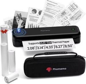 Phomemo Portable Printers Wireless for Travel [Upgraded],M834 Bluetooth Thermal Printer 8.5" x 11"& A4 Size,Inkless Mobile Printer with Carry Case for Travel,Office,School,Car,Home