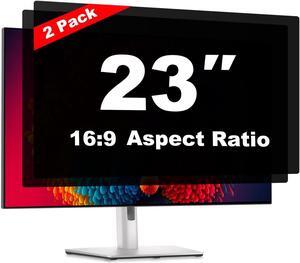 Pozlle 23 Inch Computer Privacy Screen Shield [2 Pack] for 16:9 Widescreen Desktop Monitor - Anti-Glare Blue Light Privacy Filter and Anti Spy Privacy Screen Protector Film