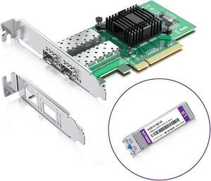 10GB PCI-e Network Card(NIC) with Intel 82599ES Chip, Dual SFP+ Ports and 10G-LR SFP+ Transceiver Dual LC connector 1310nm SMF