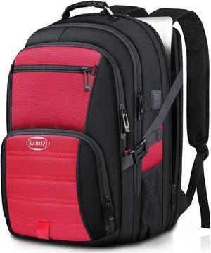 tazbuzo 52L Extra Large Travel Backpack, 18.4 Inch Travel Laptop Backpack, Multiple Pockets 55L Carry on Backpack with USB Port, TSA Friendly Water Resistant College School Business Bag for Women, Red