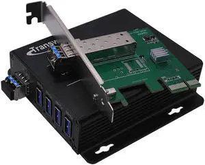 PCI-E Card to 4 Ports USB 3.0 hub Over Single-Mode Fiber Optic Extender to 250 Meters, Backwards Compatible USB 2.0/1.1, for 1 U & 2 U Bracket