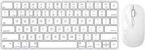 Wireless Keyboard and Mouse for Mac, Bluetooth/2.4G USB Dual-Channel Connection, Multi Device, Rechargeable Wireless Keyboard and Mouse Combo Compatible with Mac, iPad, iPhone