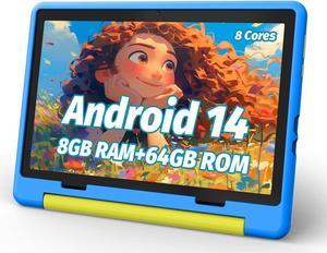 URAO Kids Tablet, Android 14 Tablet for Kids 10 inch, Toddler Tablet Octa-Core 64GB 1TB TF Card Expandable,Children's Tablet with Case, WiFi Tablet Parental Control, Dual Camera, Great Gift for Kids