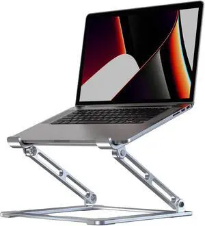 VIGLT Laptop Stand for Desk, Adjustable Laptop Stand Holder Portable Laptop Riser with Multi-Angle Height Adjustable Computer Stand for MacBook Air/Pro and More Notebooks 10-17.3"-Silver