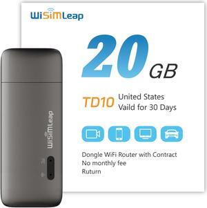 Mobile Hotspot Device for Global Travel 4G Pocket Router WiFi Dongle Car Hotspot WiFi Laptop Hotspot No Roaming Charges No Physical Card No Contracts 150 Countries 20GB for US