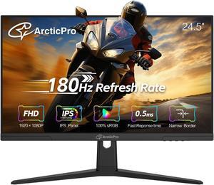 ArcticPro 24.5 inch Gaming Monitor 180Hz, FHD 1080p, IPS Panel, 0.5ms Response Time, Adaptive sync, PC Computer Monitor, 3-Sided Frameless, Ultra Slim, 100% sRGB, Bluelight Filter, DP*1, HDMI*1