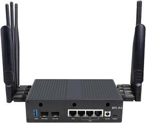 BPI-R4 OpenWRT Router WiFi 7 Version - 4GB RAM 8GB ROM 2x10G SFP/4xGbE Port Provide WIFI7 Expand - MediaTek MT7988A, OS Support OpenWRT Debian etc