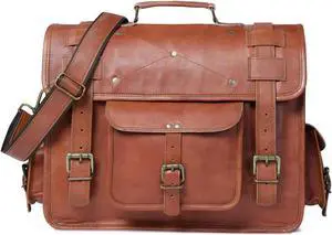 Leather Messenger Bag, Handmade Vintage Satchel for Men, Crossbody Shoulder Bag, Briefcase, Large Laptop Computer Bag
