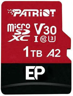 Patriot Memory EP Series 1TB Micro SDXC V30 A2 UHS-I U3 4K UHD Memory Card - PEF1TBEP32MCX