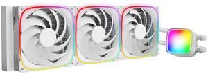 Geometric Future Eskimo Pro - 420mm AIO CPU Liquid Water Cooler- RGB PWM Squama 2503W 140mm Fan x 3- Fit Intel® LGA 1700, AMD®AM5 - White- (GEO-EP-42W)