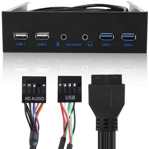 Internal Card Readers for Pc 5.25 5.25 Front Bay USB 3 Audio Aluminium Alloy USB 3.0 USB 2.0 19Pin Hd Audio Extension Front Panel