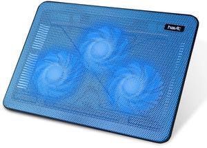 Havit HV-F2056 15.6-17 Inch Laptop Cooler Cooling Pad - Slim Portable USB Powered (3 Fans) (Blue)