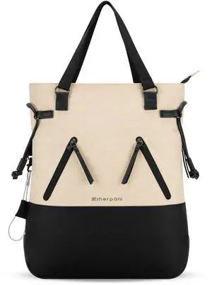 Sherpani Tempest, Anti Theft Convertible Backpack Tote, 14L Travel Backpack, Travel Gifts for Women, Handbags, RFID Protection, Metal Hardware, Fits 15 Laptop (No Sleeve) (Straw)