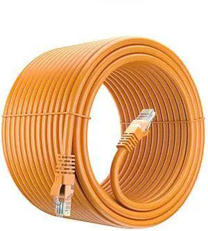Maximm Cat 6 Ethernet Cable - 200 ft High-Speed LAN, Internet, Patch, and Network Cable - UTP, 10Gbps, 550MHz Ethernet Cord - Orange