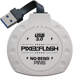 PixelFlash CF Card Reader (White) - Compact Flash Memory Card Adapter with Cabled USB 3.0, 5GB/s File Transfer, No-Bend Pins, Supports UDMA-7, Anti-Slip & Anti-Scratch, Compatible to Most Brands & OS