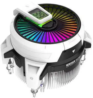 ALSEYE W90 CPU Cooler, Temperature Displayed CPU Cooler for Small Size PC Case with Powerful 90mm ARGB Lighting Fan and 40mm High-Performance Heat Column Inside (W90 AMD Version)