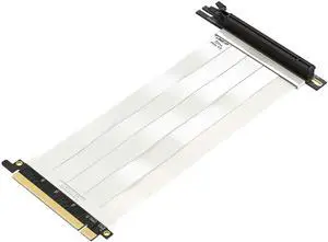 LINKUP - Ultra PCIe 4.0 X16 Riser Cable [RTX4090 RX6950XT x570 B550 Z690 Tested] Shielded Vertical Mount Gaming PCI Express Gen4Universal 90 Degree Socket (10cm/3.9") Gen 3.0 CompatibleWhite