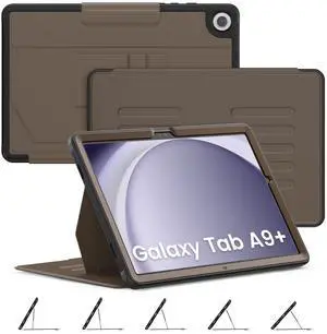 Timecity for Samsung Galaxy Tab A9 Plus 11 Inch Case (2023 Model: SM-X210/X216/X218), Strong Magnetic with 5 Multi-Angle Stand, Auto Sleep/Wake, Upgrade PU Leather Cover for Tab A9+ 11", "Brown