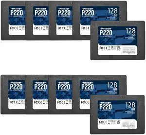 Patriot P220 128GB Internal SSD - SATA 3 2.5" - Solid State Drive Retail 10 Pack - P220S128G2510