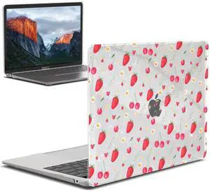 IBENZER Compatible with New MacBook Air 13 inch case 2022 2021 2020 M1 A2337 A2179 A1932, Hard Shell Case for Mac Air 13 with Touch ID (2018-2022), Strawberry, AT13-STBY