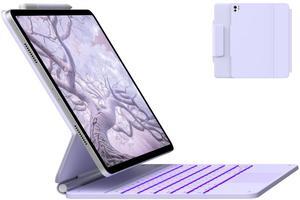 typecase Keyboard Case for 2024 iPad Air 13 and iPad Pro 12.9 (6th, 5th, 4th,3rd Gen),Magic Keyboard for iPad Pro 12.9,Magnetic Keyboard Case with Multi-Touch Trackpad,11 Colors Backlight,Light Purple