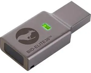 Kanguru Defender Bio-Elite30  128 GB Hardware Encrypted USB Flash Drive  Fingerprint - SuperSpeed USB 3.0