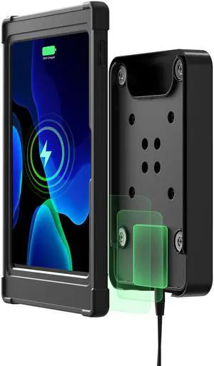 Wireless Charging Magnetic Case  CTA Digital Wireless Tablet Case and Docking Station Metal Wall Mount and Plate with Magnets for iPad 10th Gen. 10.9-inch - Black (PAD-ICCWALL109)