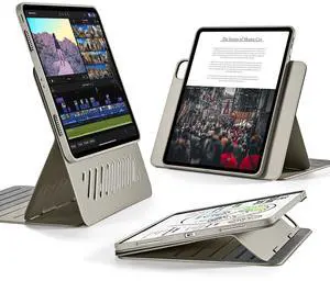 ESR for iPad Pro 12.9 Case (6th/5th Generation, 2022/2021), Removable Magnetic Cover, Adjustable Portrait/Landscape Stand with Raised Display View, 9 Standing Angles, Shift Series, Titanium