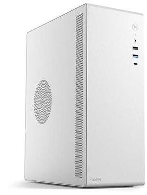 V100 Micro ATX/ITX Computer Case,Multifunctional Pc Case, Business Case with Spcc Side Panel, Support 280mm VGA Card 120mm CPU Cooler (White)