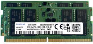 Sam Original 64GB (2x32GB) DDR5 5600MHz PC5-44800 SODIMM 2Rx8 CL46 1.1v M425R4GA3BB0-CWM RAM Memory Notebook Laptop Module Upgrade Adamanta