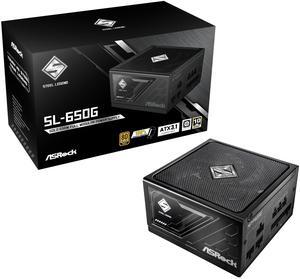 ASRock Steel Legend 650W Power Supply ATX 3.1 PCle iCOOL Full Modular 10 Years Warranty 135 mm FDB Fan SL-650G 80 Plus Gold Cybenetics Platinum Japanese Capacitor 5V Boost