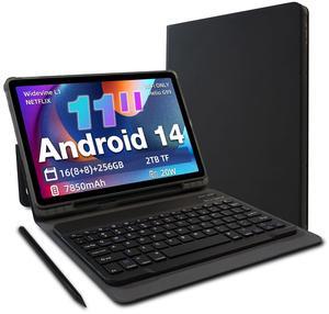 AGM PAD P2 Android 14 Tablet with Keyboard & Stylus & Case, 11" 90Hz FHD 480 NITS Display, MTK G99, Widevine L1, Quad Box Stereo Speakers, 7850mAh, 16(8+8) + 256GB[TF 2TB], GPS, Compass, OTG, WiFi