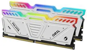 GeIL Polaris RGB DDR5 RAM, 32GB (16GBx2) 5200MHz 1.25V,Intel/AMD Compatible, Long DIMM High Speed Desktop Memory, Hardcore Immersive Gaming/Multimedia Content Creation/Quality Live Streaming(White)