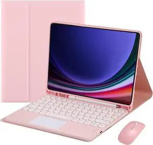 Aidashine Keyboard Case for Samsung Galaxy Tab S9 Ultra 14.6 inch- Multi-Touch Trackpad, Detachable Wireless Keyboard Folio Tablet Case,Pink