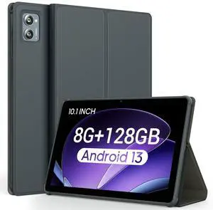 AISLPC Android 13 Tablets with 10.1 inch Android Tablet Case, Android 13 Tablets 8GB RAM 128GB ROM 512GB Expand WiFi Tablets PC and Slim Stand Protective Cover & 360 Degree Rotatable Back Cover