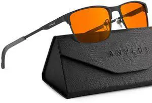ANYLUV Blue Light Glasses for Men/Women, Lightweight Blue Light Blocking Glasses, Anti-Eye Strain Computer Glasses for Gaming