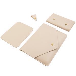Benfan Tablet Sleeve Compatible with 12.9 iPad Pro Gen 6, Gen5,Gen4,Gen3,Surface Pro 9,Surface Pro X with Small Pouch, Mouse Pad and Cord Organizer, Color Beige