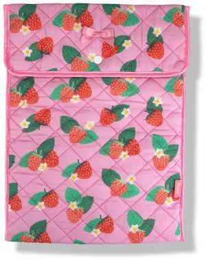 Sonix | Quilted Laptop Sleeve | 13-14 Inch, Quilted Soft Comfy Laptop Carrying Case, Computer Sleeve | Wild Strawberries