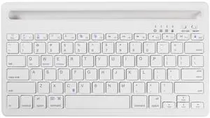 CHUYI Wireless Bluetooth Keyboard with Stand Slot Quiet Slim Multi Device Keyboard for iPad Phone Tablet Computer PC Portable 78Keys Rechargeable Wireless Keyboard for Windows Android iOS (White)